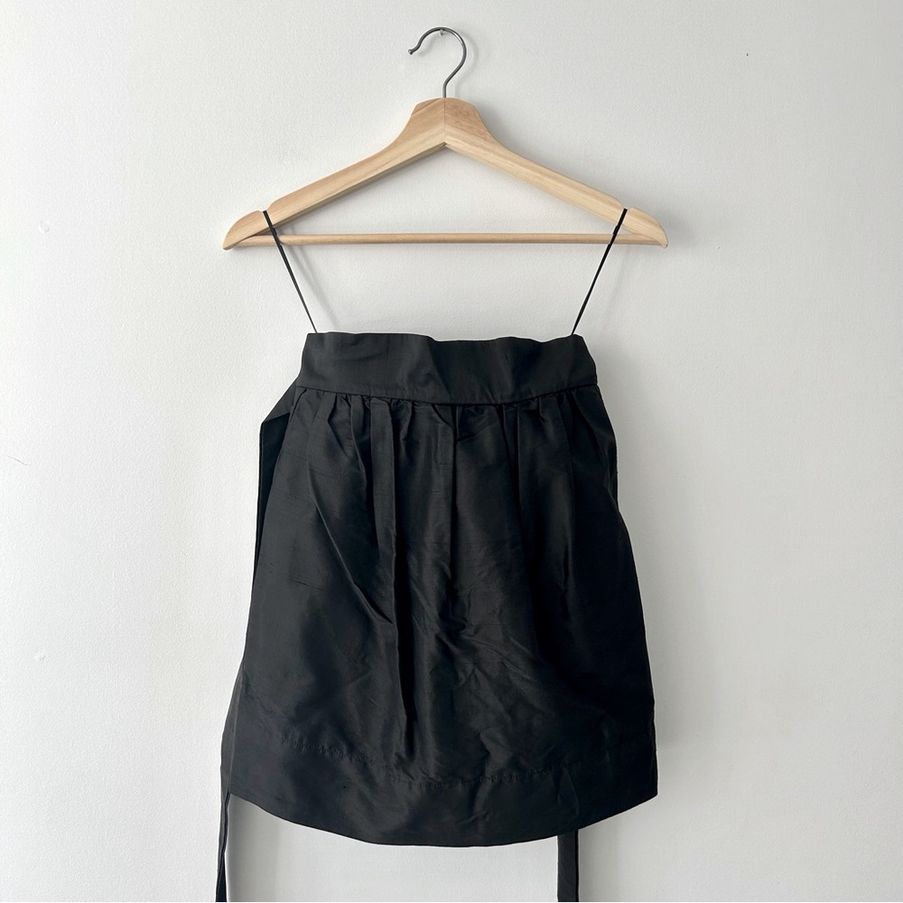 Lara Parker 100% Silk High Waisted Skirt With Tie Waist Size XS Black